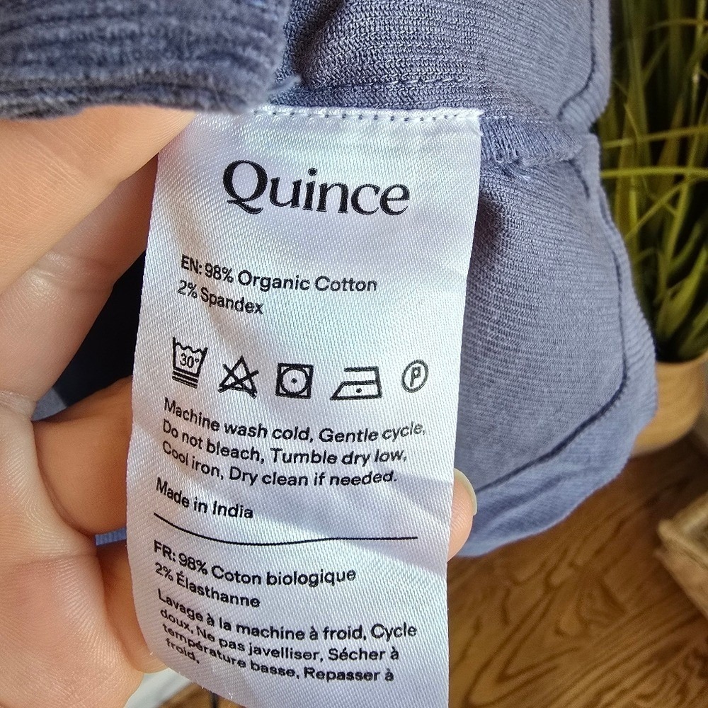 QUINCE NEW Nightshadow Blue Organic Stretch Corduroy Shirt Dress SZ Small Preppy - Picture 10 of 12